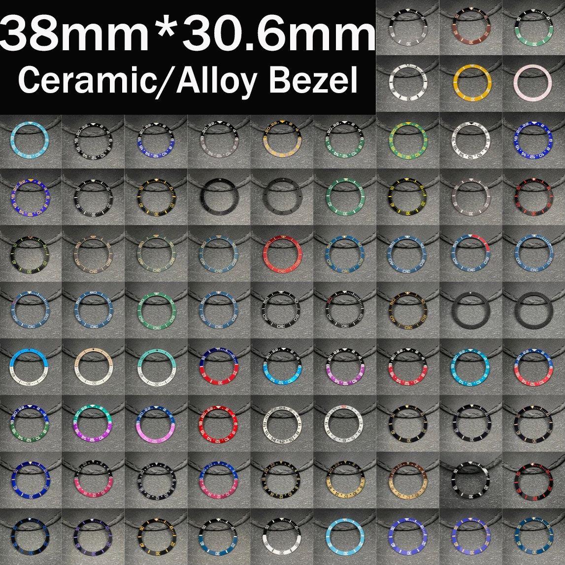 Premium 38*30.6MM Ceramic/Aluminum Watch Bezel Insert