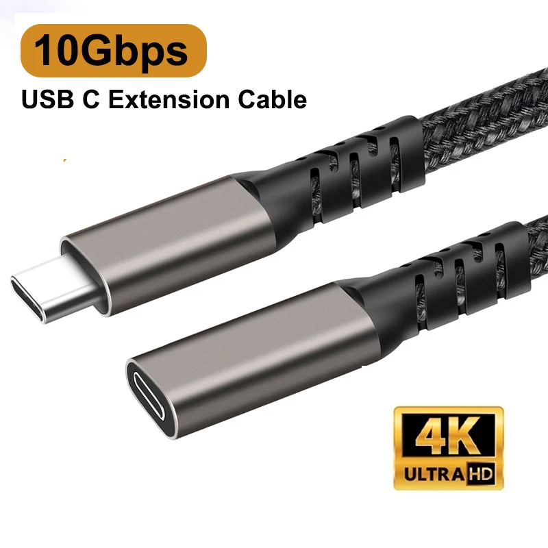 

USB C Extension Cable Male to Female USB3.2 10Gbps PD100W Type C Cable Extender Cord for MacBook Pro Xiaomi POCO X3 4K Display