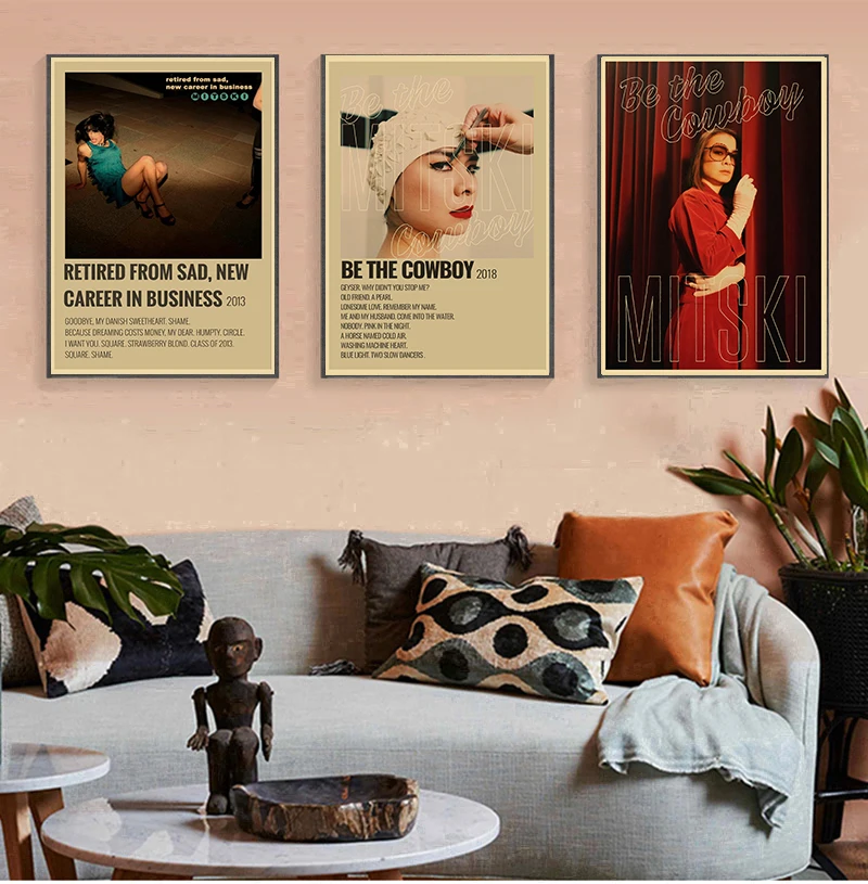 Mitski Retro Poster Be The Cowboy/Nobody/Lush Kraft Paper Prints Vintage Aesthetic Home Room Cafe Bar Art Wall Decor Painting