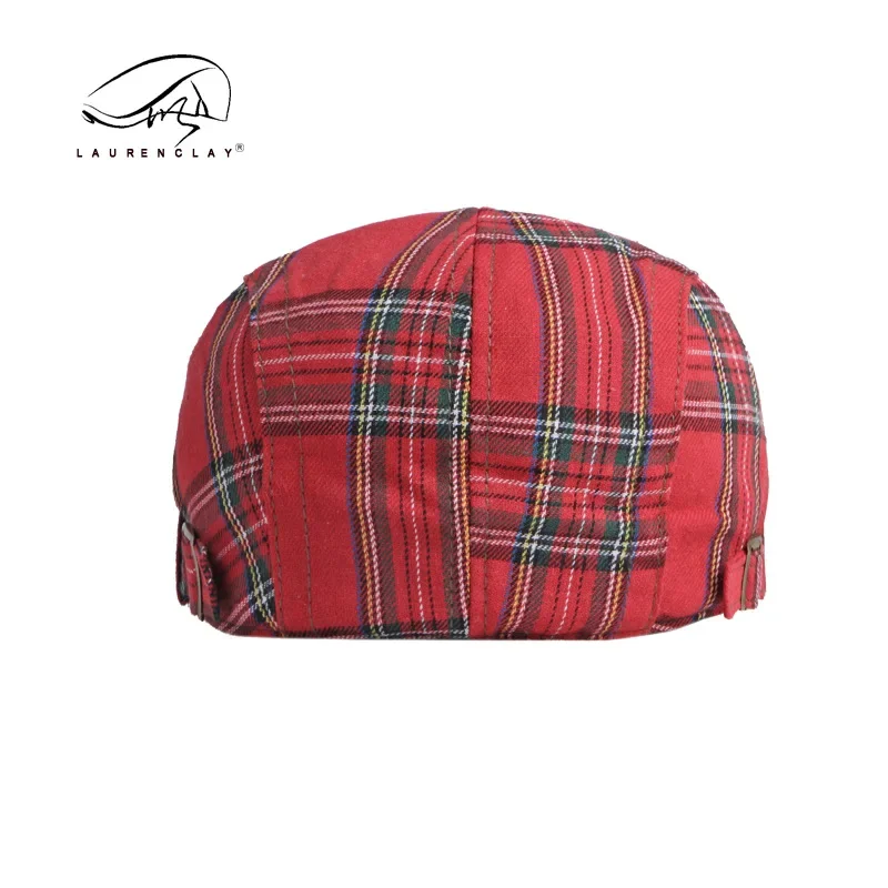 Men Women Beret Adjustable Colorful Striped Plaid Ivy Newsboy Cabbie Gatsby Golf Cap Flat Cotton Hat Vintage Kpop
