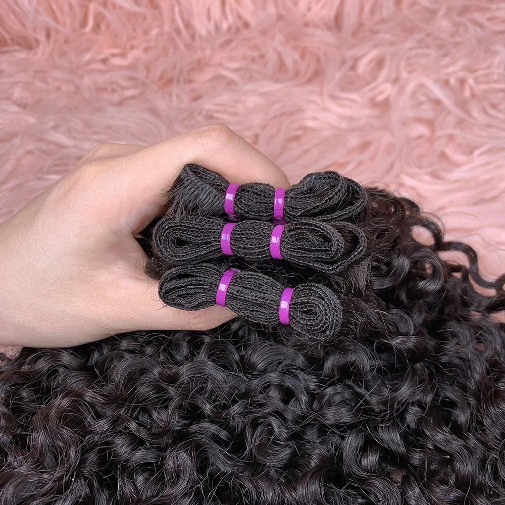 Jerry Curly Brazilian Human Hair Bundles Natural Color Pixie Curl Bundles Human Hair Deep Wave Remy Curl Bundle Extensions