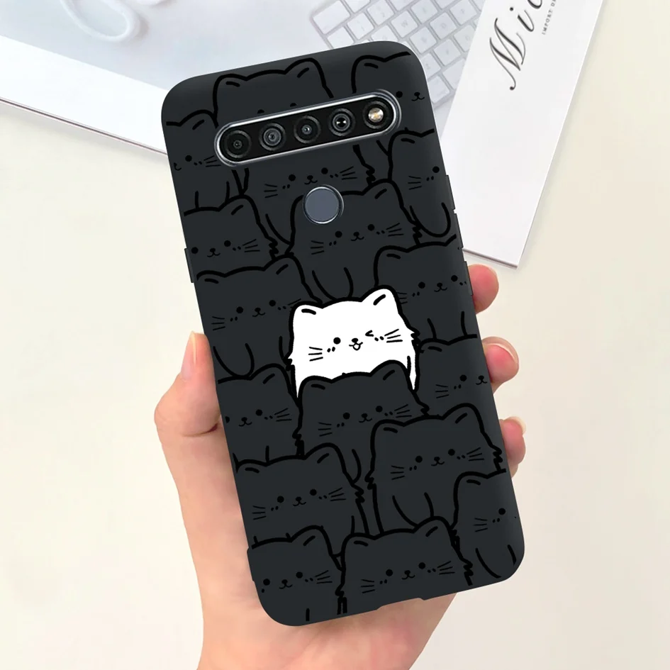 Cute Cat & Dinosaur Soft Black Silicone Shockproof Bumper Phone Case