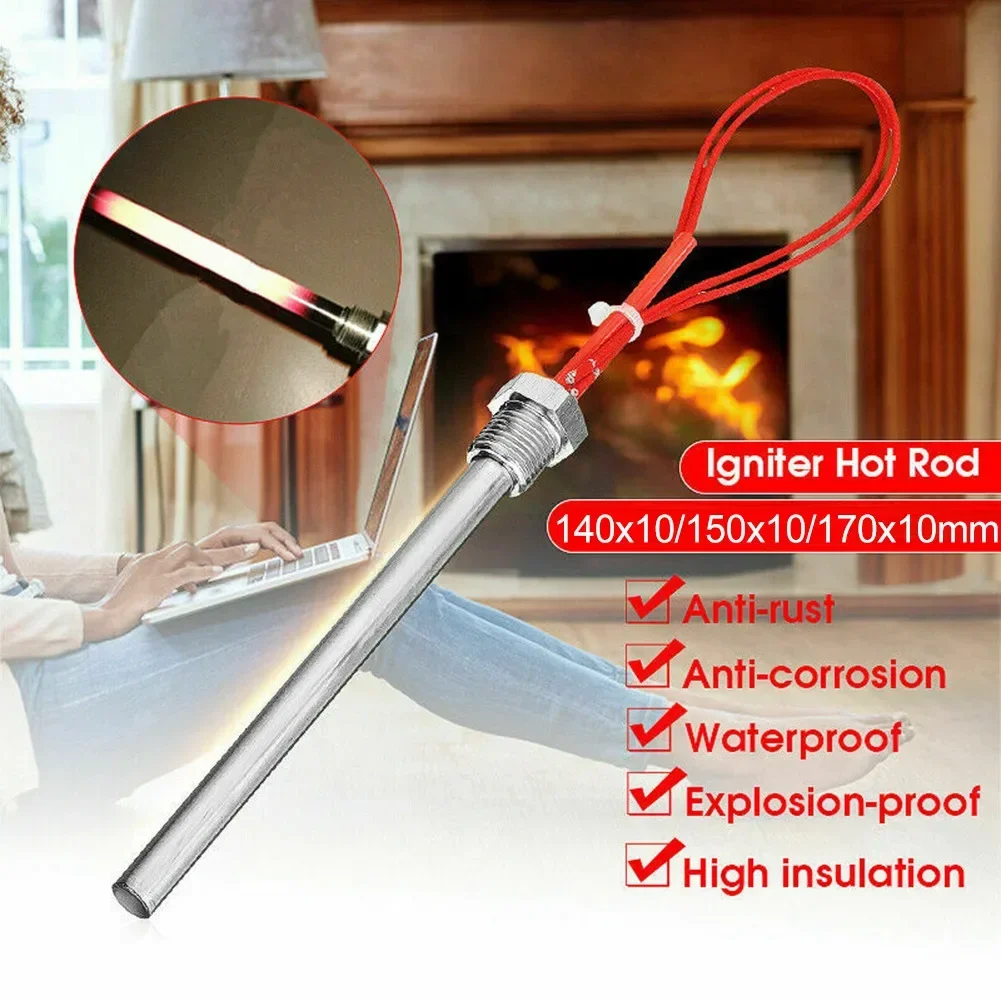 220V Lgniter Hot Rod Wood Pellet Heating Tube Fireplaces Grill Stove Part Winter Fireplace Heating Supplies