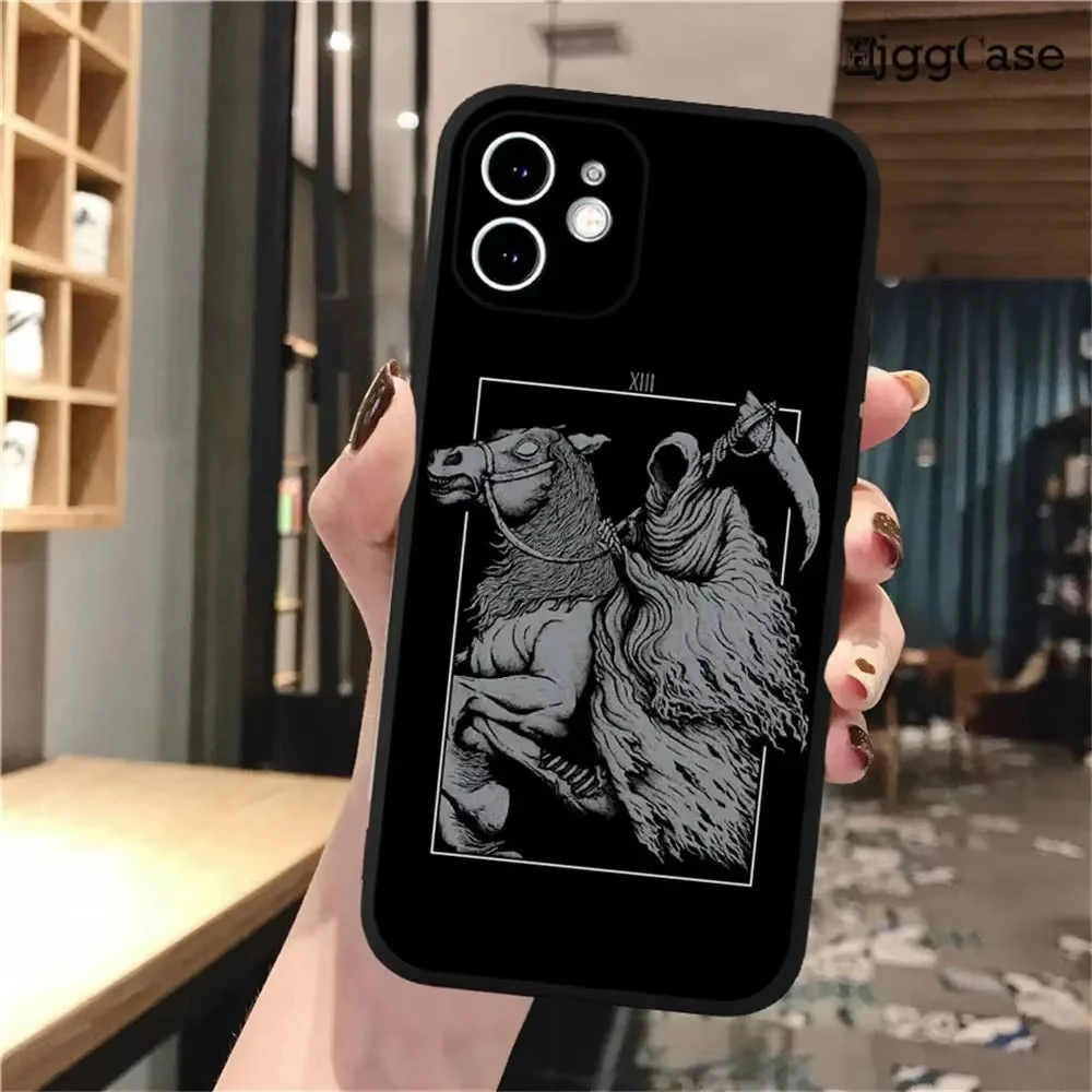 Grim Reaper Skull Skeleton Soft Silicone Black Phone Case