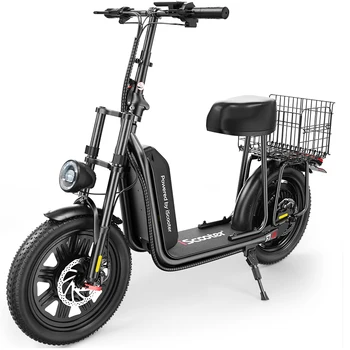 iScooter - Scooter elettrico F7 - Motore da 1000 W, Batteria 48 V 10,4 Ah, Velocità 45 km/h, Controllo app, Scooter elettrico per adulti da 16 pollici