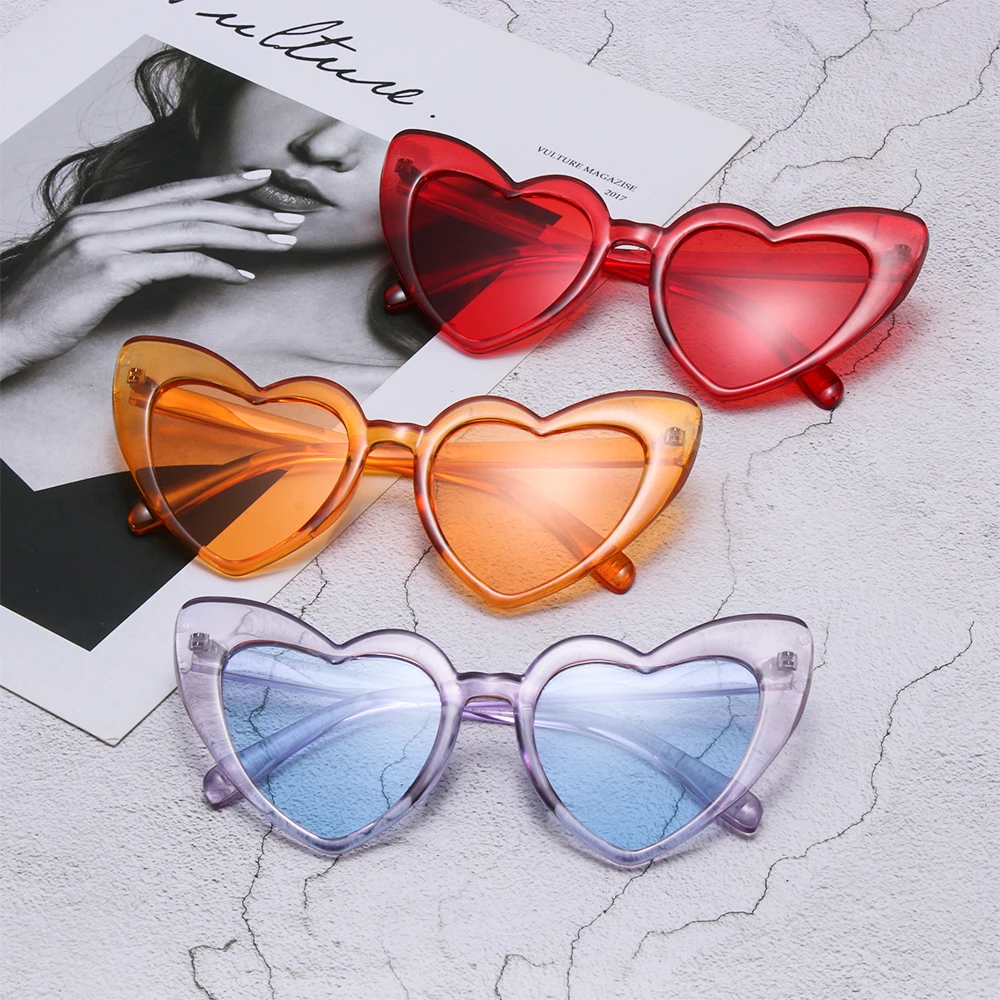 

1 Pcs Heart Sunglasses for Women Luxury Brand Love Heart Shape Sun Glasses UV400 Protection Eyewear Outdoor Summer Clout Goggle