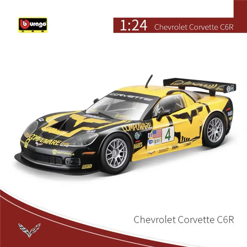 

Bburago 1:24 Chevrolet Corvette C6R Alloy Sports Car Model Diecast Metal Toy Racing Car Vehicles Model High Simulation Kids Gift