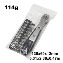 Dual - Head Black Mini Ratchet Screwdriver with 36 - Tooth Mechanism and Multifunctional Screw Bits Repair Kit (11pc Black set)