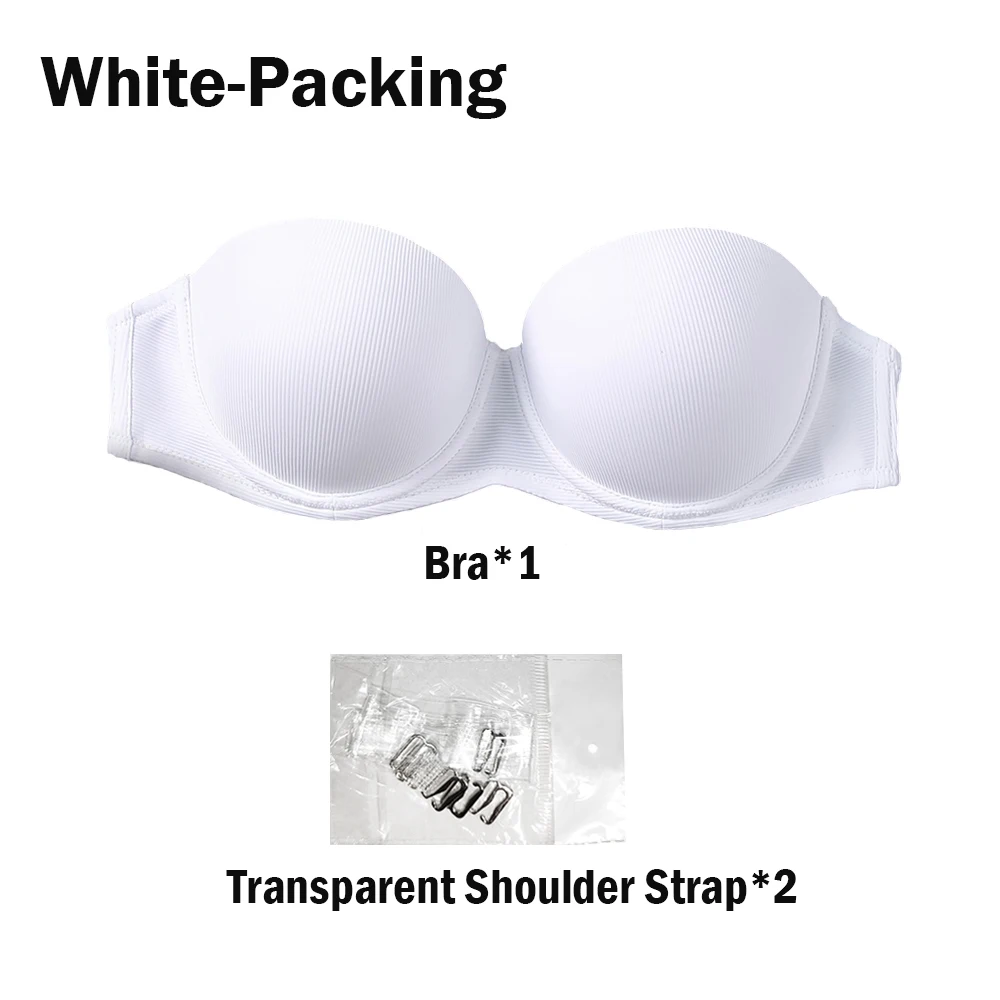 Women's Strapless Lingerie Underwire Back Buckle Seamless Push-Up Invisible Half-Cup Lingerie for a Beautiful Back