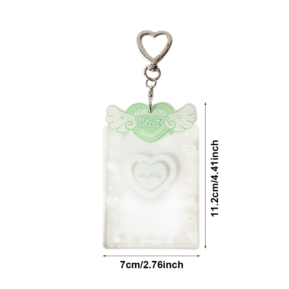 Ins Style Heart Wings Card Holder for 3 inch Photocard K-Pop Idol Photo Holder Card Cover Korea Sweet Girl Keychain Bag Pendant 6
