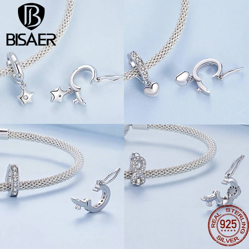 LOVANS 10 Stück Charms Stopper 925er Sterling Silber mit Gummi Clip Spacer Stopper Charms Perlen LOVANS 10 Stück Charms Stopper 925er Sterling Silber mit Gummi Clip Spacer Stopper Charms Perlen
