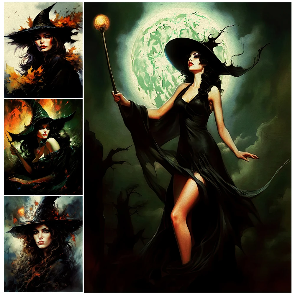 

The Beautiful Phantom Witch Vintage Wall Art Canvas Painting Portrait Of A Maple Witch Art Poster Print Home Decoration Unframed