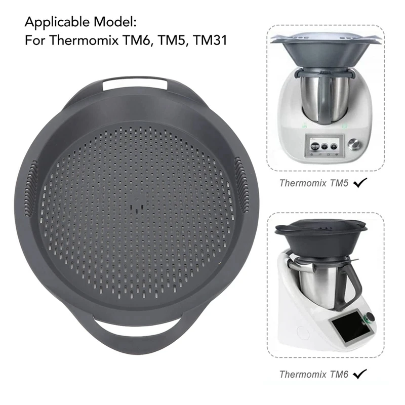 Thermomix 교체용 식품 프로세서, 투명 스팀 팬 커버, 스팀 트레이, 스팀 착즙기, 호스 포함, TM6, TM5, TM31
