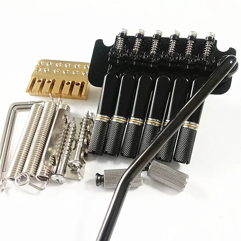 

6 Strings Fan Fretted Headless Electric Guitar Double Wave Bridge, Black Metal Bridge With Copper Nut BJ-615