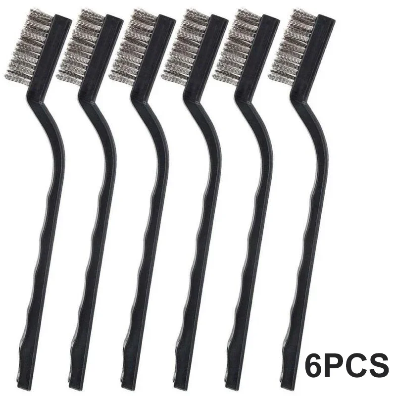 12PCS/6PCS Set Mini Metal Clening Wire Brushes DIY Paint Rust Remover Removal Cleaning Polishing Detail Metal Brushes Tools 5