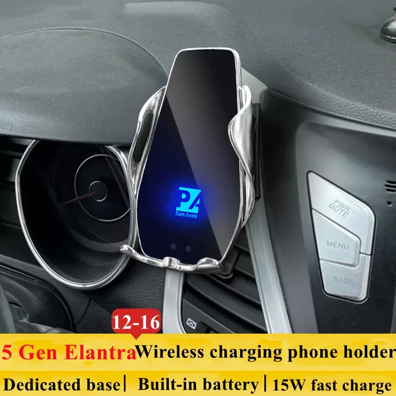 

For 2012-2016 Hyundai Elantra 5th 5 Gen Phone Holder Wireless Charger Car Mobile Phones Mount Navigation Bracket GPS Support 360