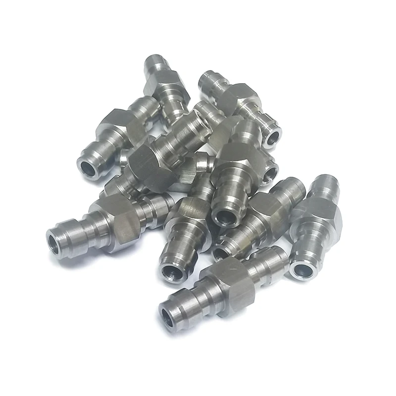Both End Male Quick Disconnect 8mm Adaptor Stainless Steel Double Male Fill Nipple HPA High Pressure Accessories