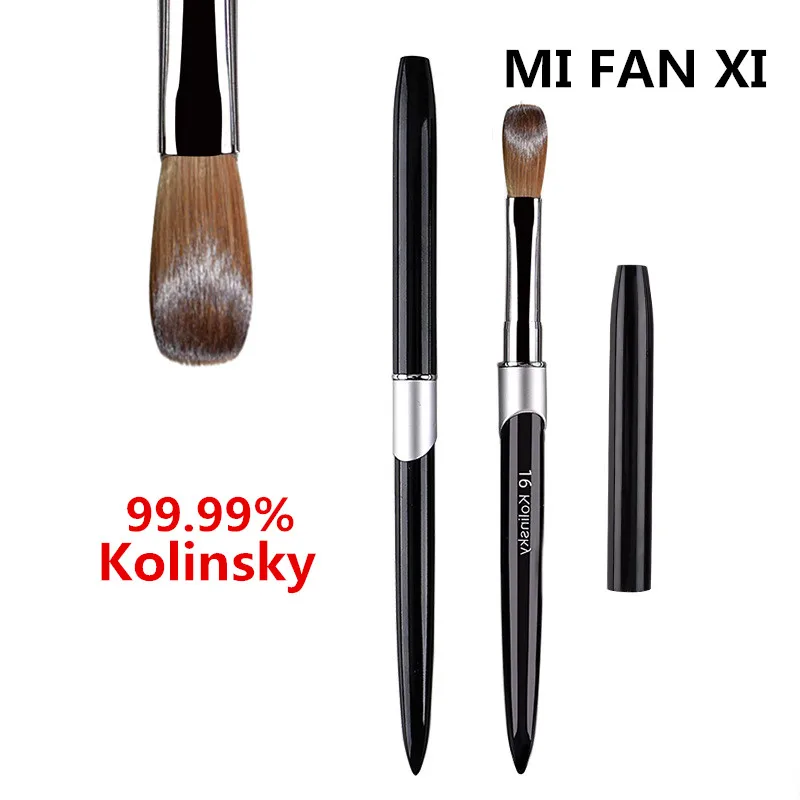 Kolinsky 세이블 아크릴 브러시, UV 젤 조각 펜 브러시, 액체 분말, DI..