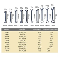 10pcs Mini Spanner Wrenches Set Hand Tool Key Ring Spanner Explosion-proof Pocket British/Metric Type Wrenches 2