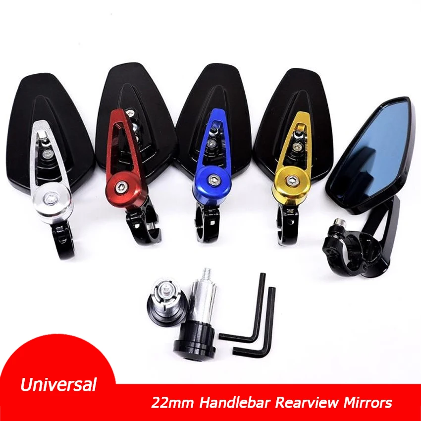 

Universal 22mm Aluminum Handlebar Rearview Mirrors Clear Glass for Motorcycle Sport Bikes with 7/8'' Standard Hollow Accesories