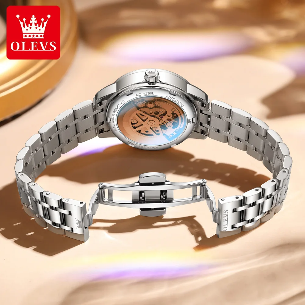 olevs 6750 elegance women automatic mechanical movement watch diamond bezel exquisite dial night light function watch for women OLEVS 6750 Elegance Women Automatic Mechanical Movement Watch Diamond Bezel Exquisite Dial Night Light Function Watch For Women 3