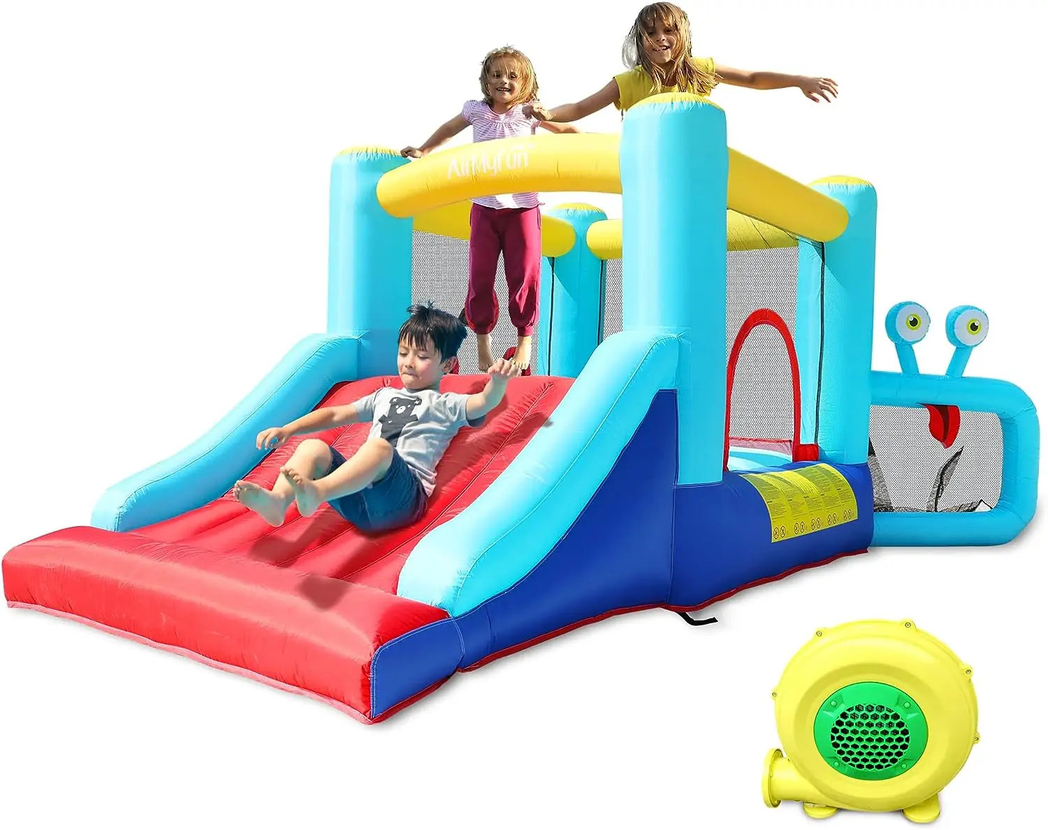 

AirMyFun Bounce House, Inflatable Bouncer Jumping House with Blower, Kids Party Theme Bouncy Castle, Basketball Hoop, Football P