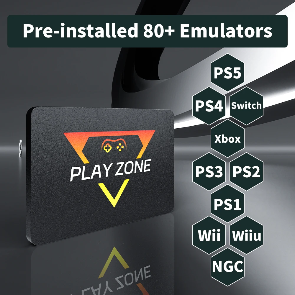 Play Zone 1TB Gaming SSD 80+ Emulatore per PS5/PS4/Switch/XBOX/PS3/PS2 con 16191 giochi Playnite, lanciobox e retrobat per PC/laptop 3