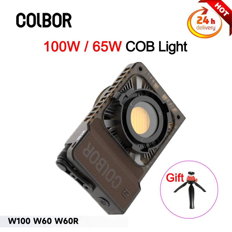 

COLBOR 100W/65W COB LED Light W100 W60 Professional Photography Lamp Portable Pocket Light + Stand for Outdoor Video Shooting