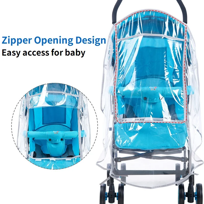 EVA Baby Stroller Accessories Waterproof Rain Cover Transparent Wind Dust  Shield Zipper Open For Pushchairs Raincoat - AliExpress