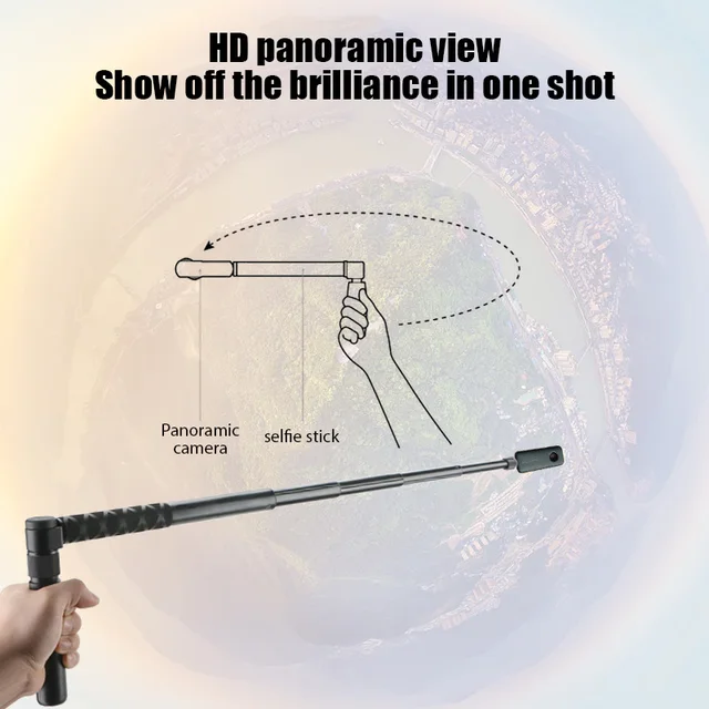 Bâton de Selfie Invisible Ultra-long en Fiber de carbone de 1.2m pour Insta360 X3/X2/pour caméra DJI Action 3/GoPro bâton de Selfie Invisible 2