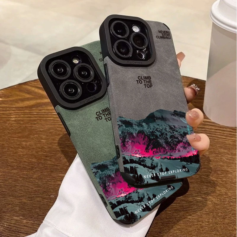 Pink Purple Mountain Climb Top Phone Protective Cover