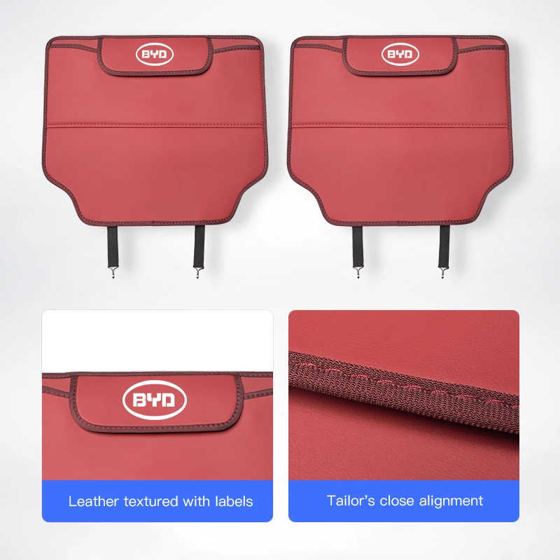 Car PU Leather Anti-Kick Mat With Storage Bag Auto Accsesories for BYD Atto 3 E6 Tang F3 Song F3R Qing Yuan I3 S7 G3 M6 L3 D1 S6