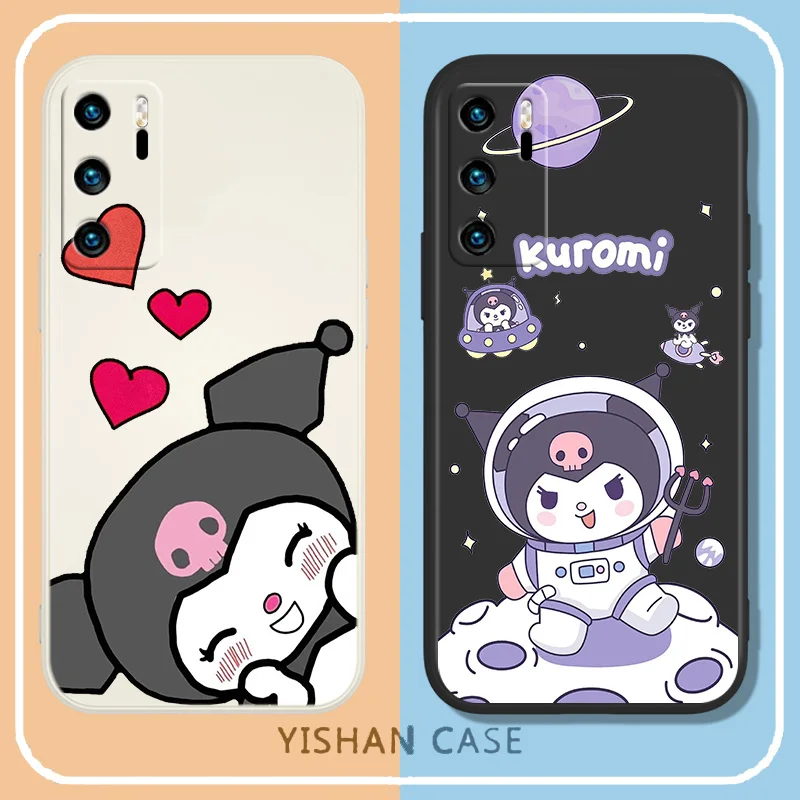 

Cute Kuromi Cartoon Phoen Case For OPPO Find X5 X3 X2 Lite Pro Neo A96 A94 A93 A77 A76 A74 A73 Liquid Rope Cover Funda Soft Capa