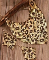 Ensemble de bijoux imprimé léopard à la mode, collier bavoir Sexy et boucles d'oreilles pendantes, Design élégant Vintage, accessoire polyvalent et élégant 4