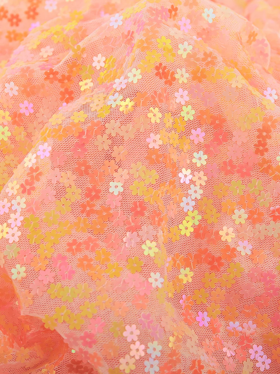 Wedding Decoration Small Plum Blossom Sequin Fabric Me Netting Baund ooting Stage Costume Material Home Sponge Pad