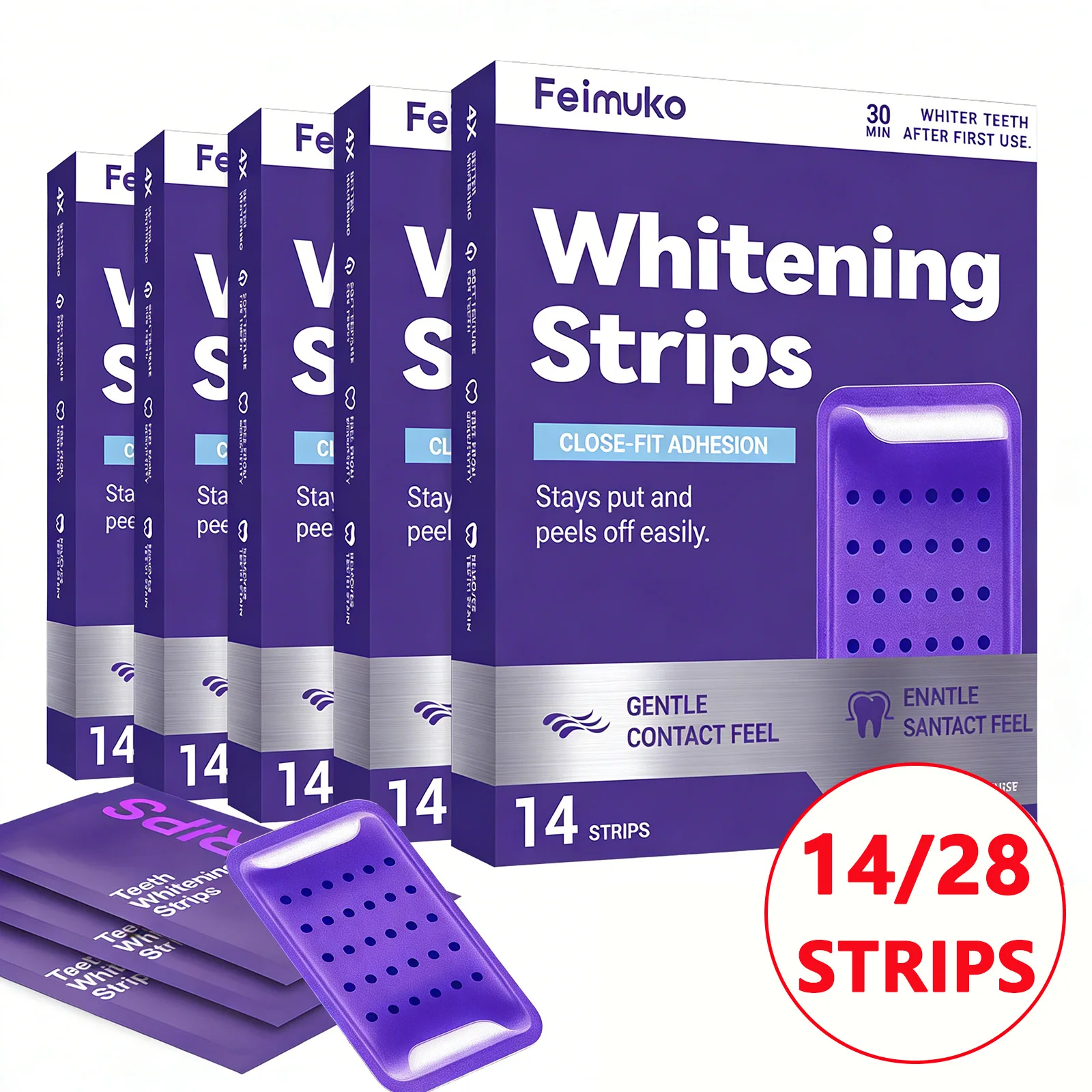 14/28pcs Purple Teeth Whitening Kit Remove Plaque & Stains Improve Dental Yellowing Teeth Oral Hygiene Care Bright