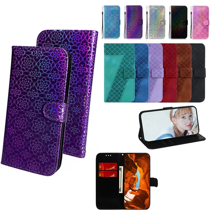 Elegant Leather Flip Wallet Case with Stand and Protective Cover