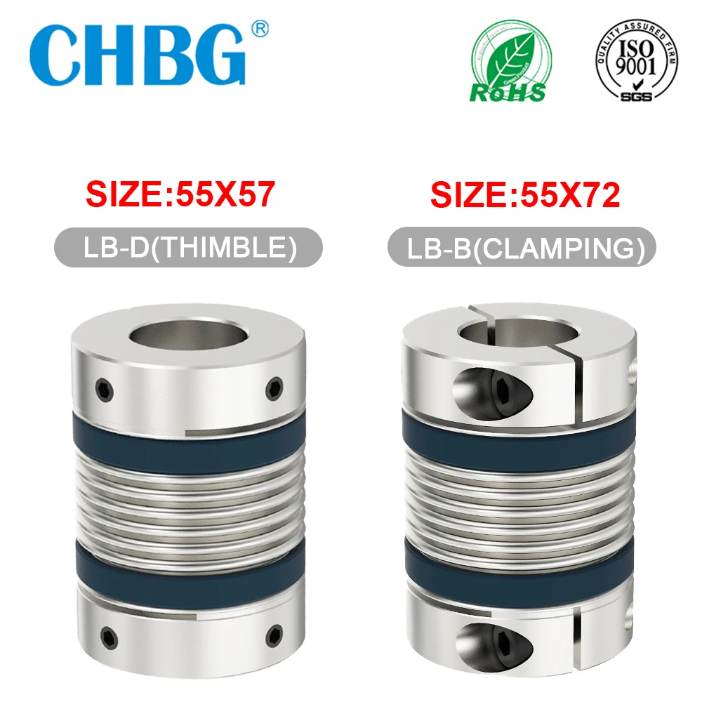 Acoplador de Motor Flexível de Alumínio Cnc Acoplamento de Eixo Chbg Alta Elasticidade Junta Universal Impressora 3d Cardan lb D55l72