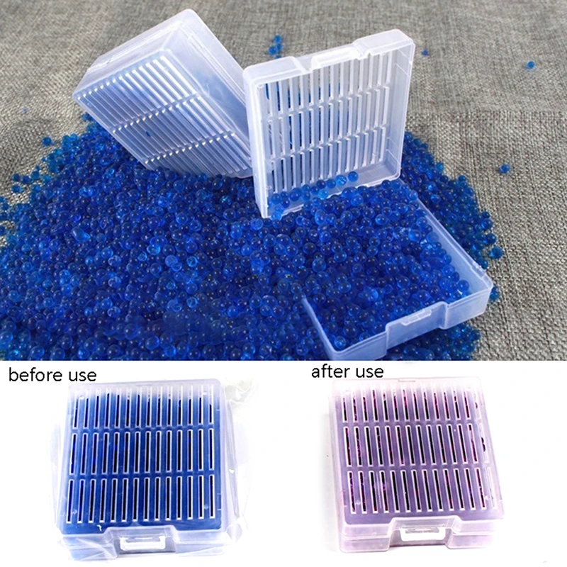 1Box Reusable Silica Gel Beads Desiccant Color Changing Indicating