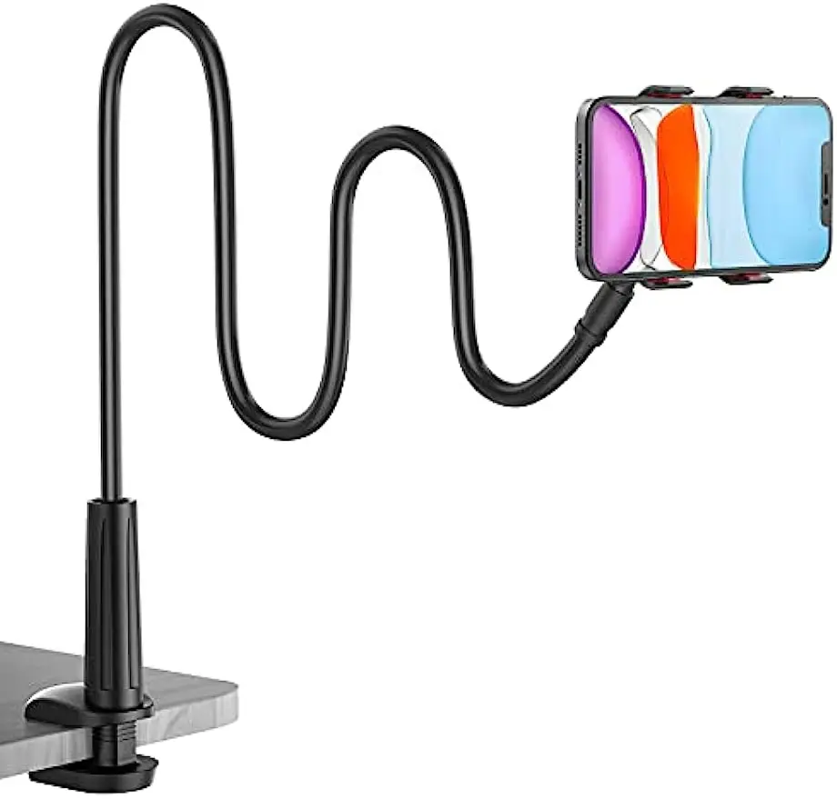 

Держатель для телефона на шею для кровати, гибкий держатель для ленивых ручек, Регулируемый Настольный кронштейн с зажимом 360 дюйма