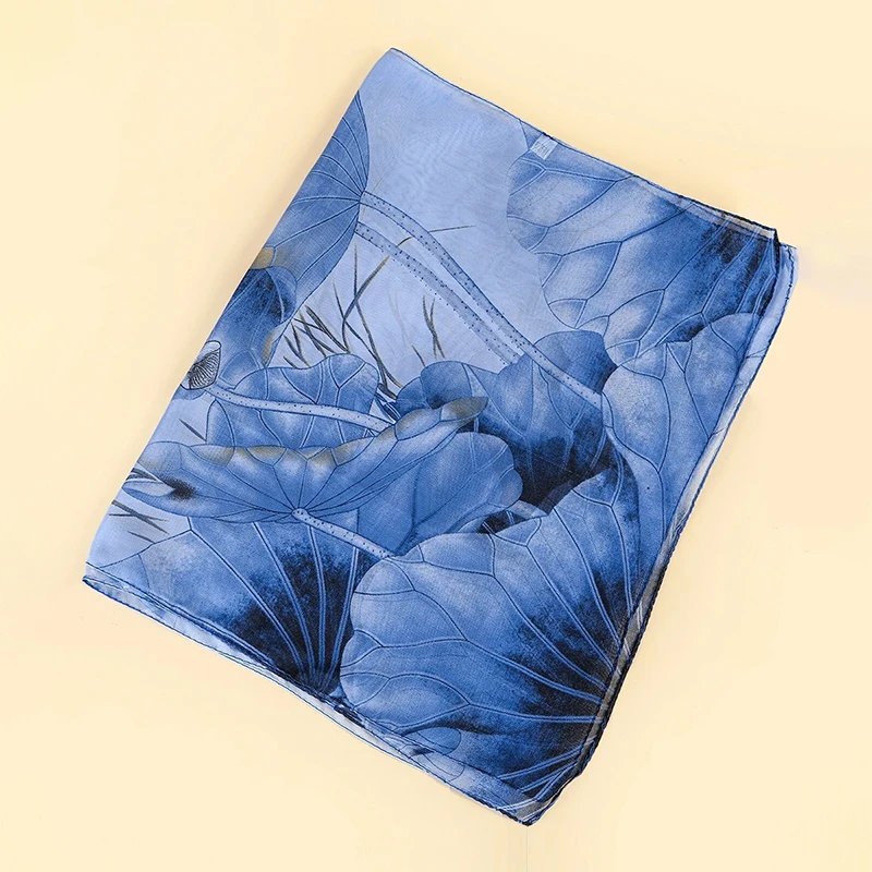 50*160cm Fashion Chiffon Summer Women Scarf Floral Designer Beach Silk Shawls Luxury Headband Wraps Sunscreen Hijab 4