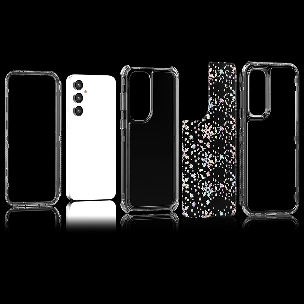 Laser Pattern Shockproof Phone Case with Comfort Grip - Durable Back Cover