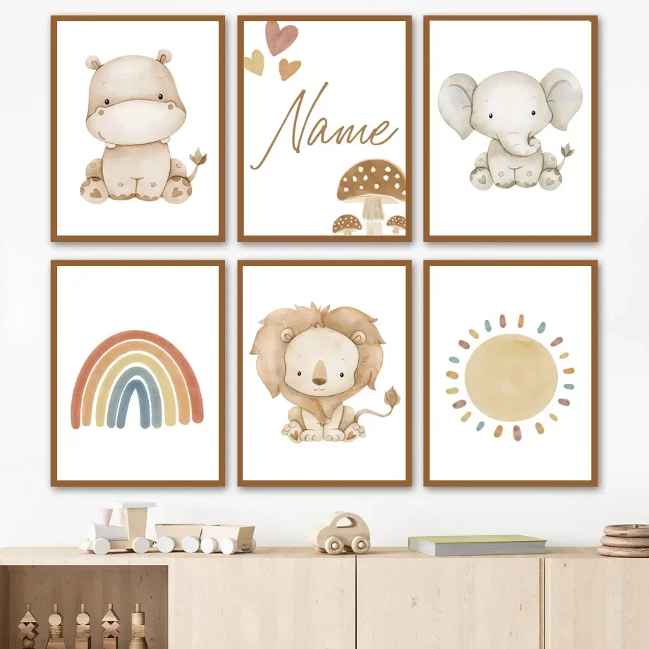 

Настенная картина в стиле бохо, жираф, Лев, слон