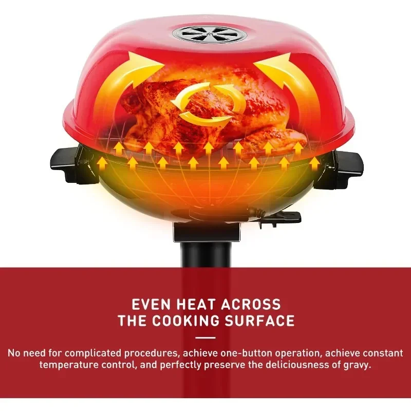 Electric BBQ Grill Techwood 15-Serving Indoor/Outdoor Electric Grill for Indoor & Outdoor Use, Double Layer Design 3