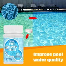Piscina limpeza efervescente cloro comprimidos multifuncional longa duração limpar piscina espumante clarificador 50g