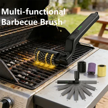 Electric Rotary Grill Cleaning Brush – Cordless BBQ Cleaner with 3 Speeds & Adjustable Angle, 2600mAh 1
