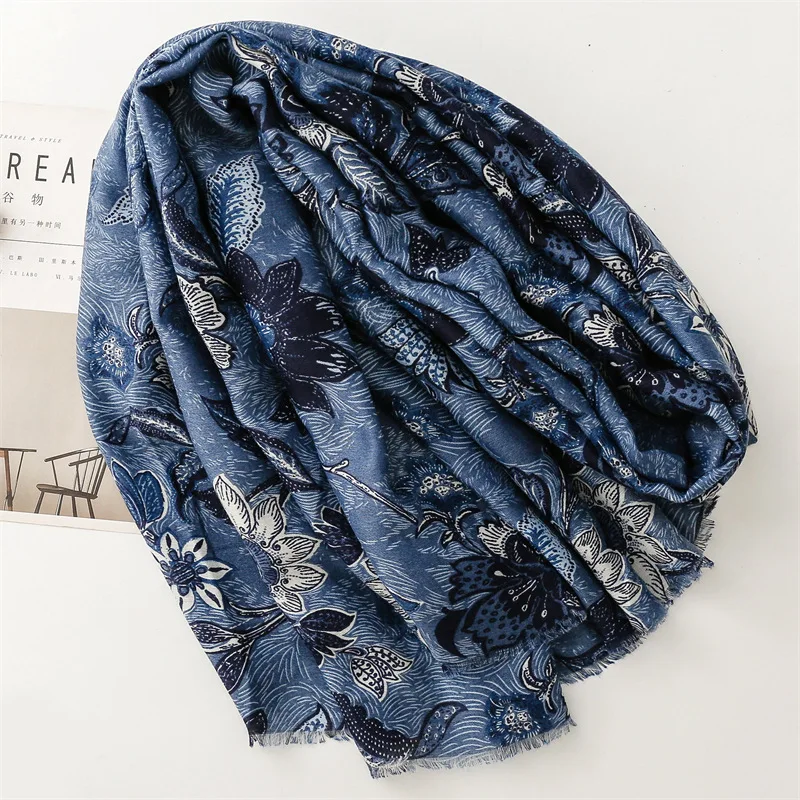 Aztec Ethnische Schöne Floral Fransen Viskose Schal Schal Winter Hohe Qualität Wrap Pashmina Stola Bufandas Moslemisches Hijab 180*90 cm – Detail 4