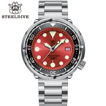 STEELDIVE SD1975 reloj de buceo para hombre, cronógrafo de lujo con bisel de cerámica luminoso, Color C3, resistente al agua hasta 300M, movimiento NH35 316L, novedad de 2021 1