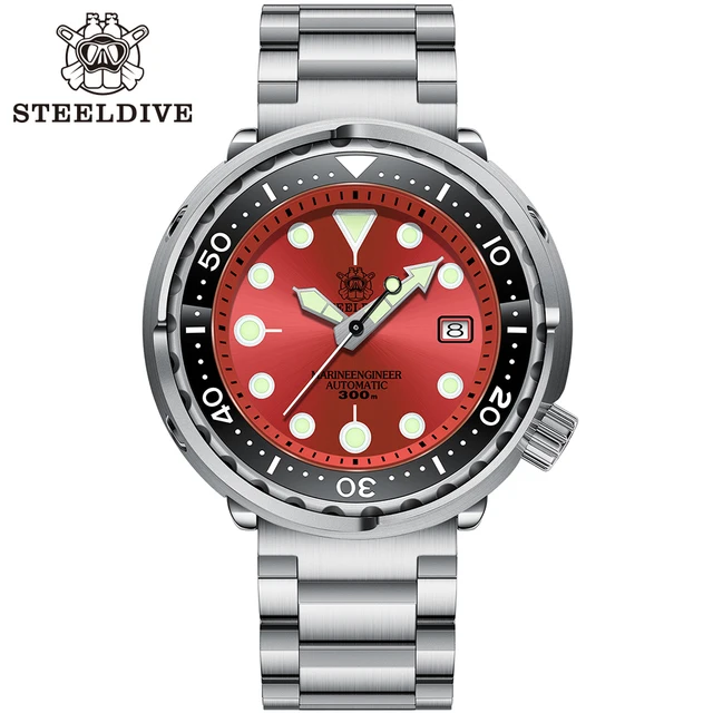 STEELDIVE SD1975 2021New Color C3 Luminous Ceramic Bezel Luxury Watch 300M Waterproof 316L NH35 Movement Tuna Men's Diving Watch 1