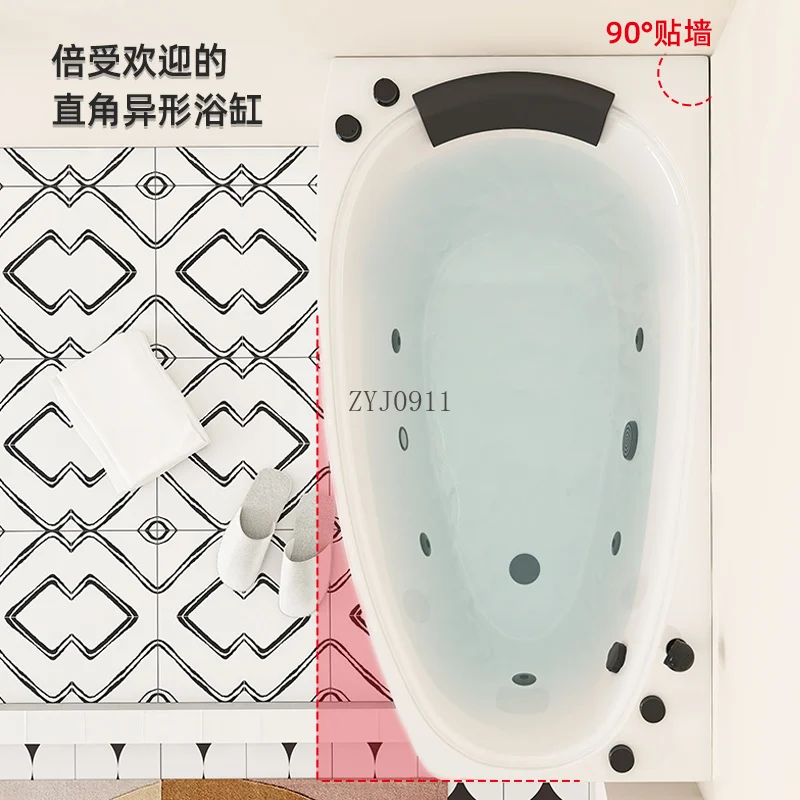 Small Apartment Japanese Bathtub Bathroom Massage Surfing Arc Independent Constant Temperature Bathtub
